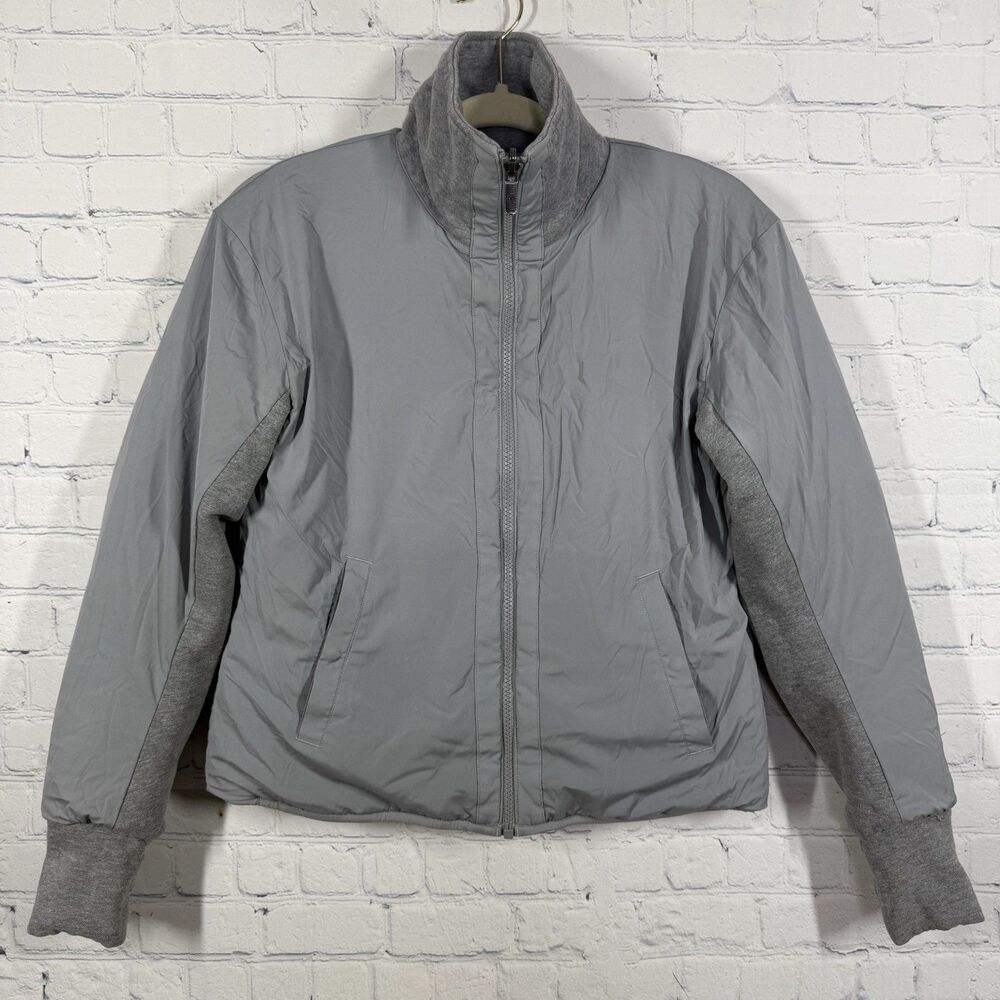 Lululemon Forever Warm Reversible Jacket Women Size 6 Gray Puffer Athletic Coat